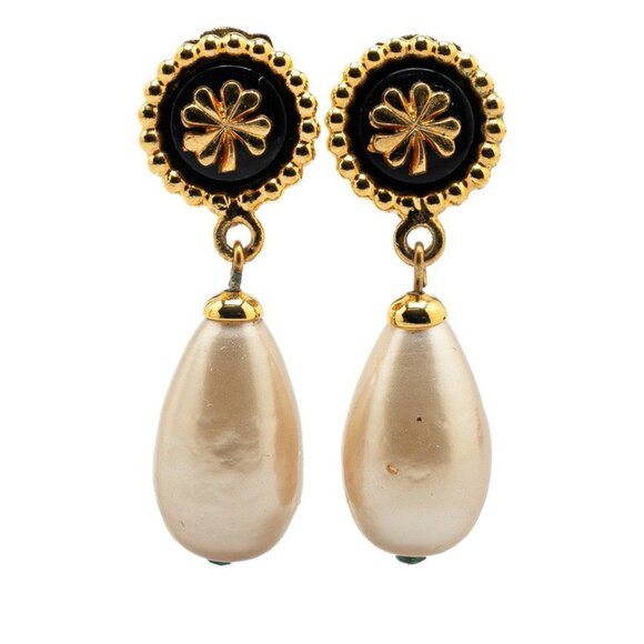 CHANEL Black Pearl Love Earrings - Picture 1 of 6